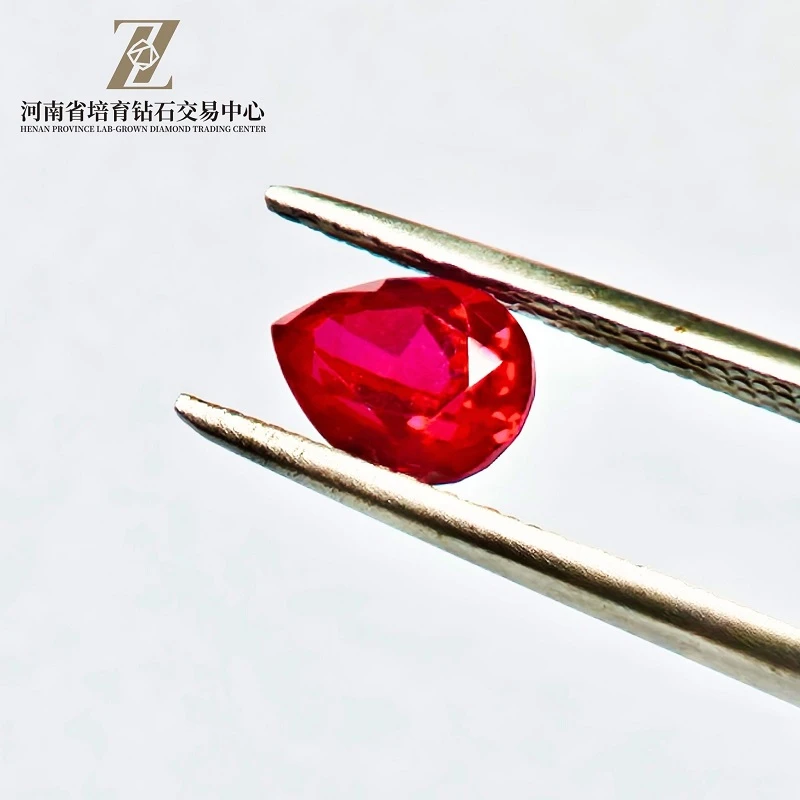1.634 Carat Lab-Created Red Ruby Pear Cut suppliers